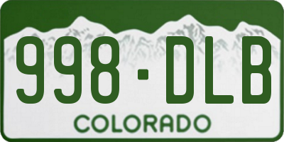 CO license plate 998DLB
