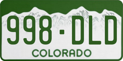 CO license plate 998DLD
