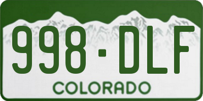 CO license plate 998DLF