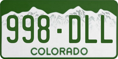 CO license plate 998DLL