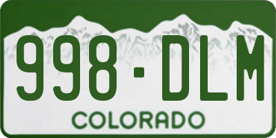 CO license plate 998DLM