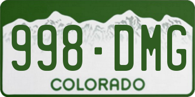 CO license plate 998DMG