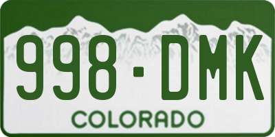 CO license plate 998DMK
