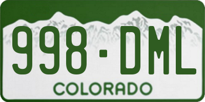 CO license plate 998DML