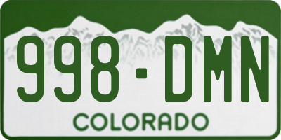 CO license plate 998DMN