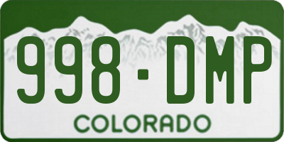 CO license plate 998DMP