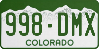 CO license plate 998DMX