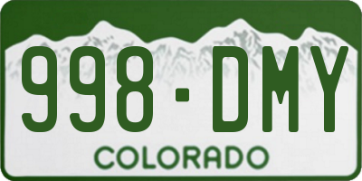 CO license plate 998DMY