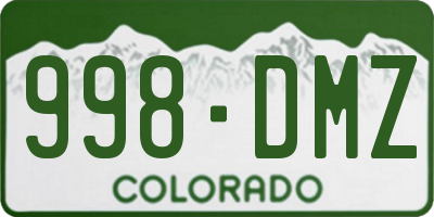 CO license plate 998DMZ