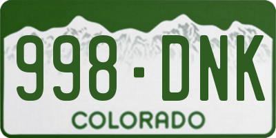 CO license plate 998DNK
