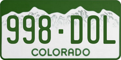 CO license plate 998DOL
