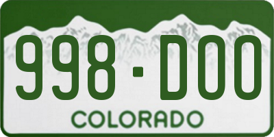 CO license plate 998DOO