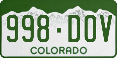 CO license plate 998DOV
