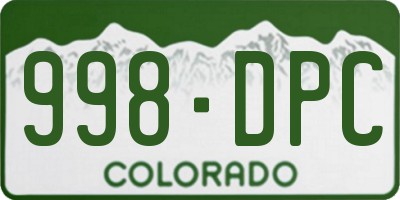 CO license plate 998DPC