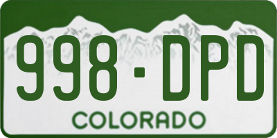CO license plate 998DPD