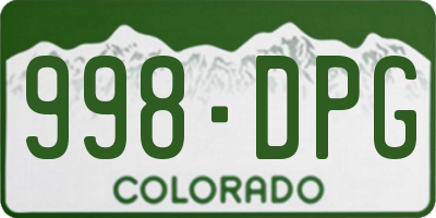 CO license plate 998DPG