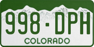 CO license plate 998DPH