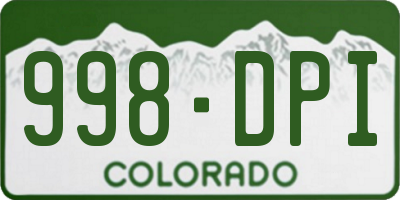 CO license plate 998DPI