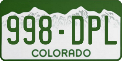 CO license plate 998DPL