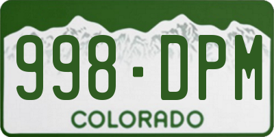 CO license plate 998DPM