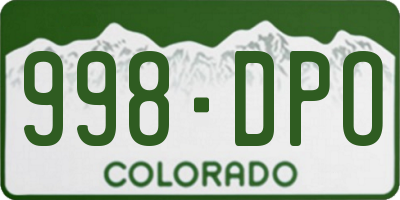 CO license plate 998DPO