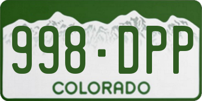CO license plate 998DPP
