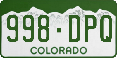 CO license plate 998DPQ