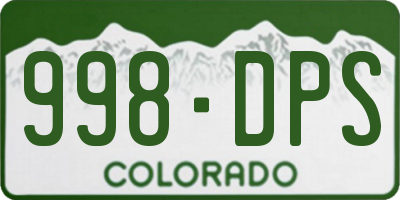 CO license plate 998DPS