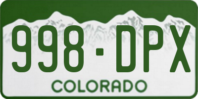 CO license plate 998DPX