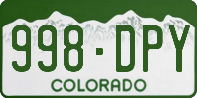 CO license plate 998DPY