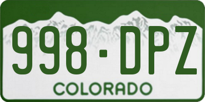 CO license plate 998DPZ
