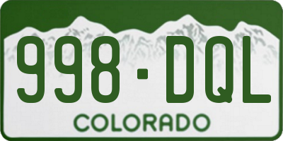 CO license plate 998DQL