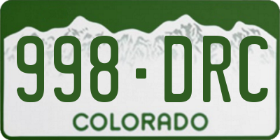 CO license plate 998DRC