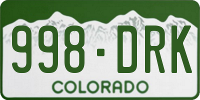 CO license plate 998DRK