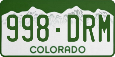 CO license plate 998DRM