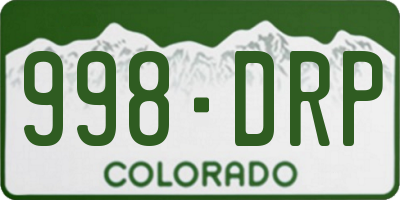 CO license plate 998DRP