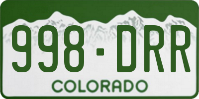 CO license plate 998DRR
