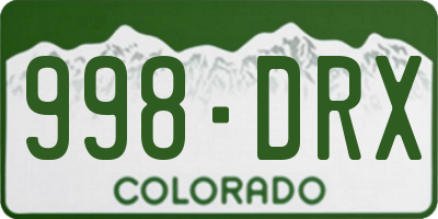 CO license plate 998DRX