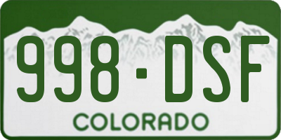 CO license plate 998DSF