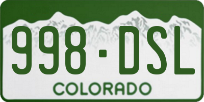 CO license plate 998DSL