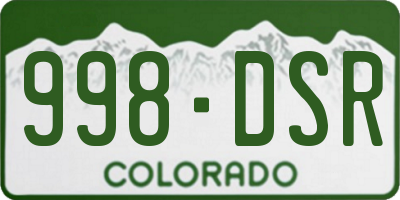 CO license plate 998DSR