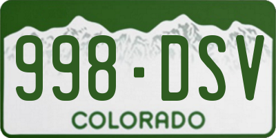 CO license plate 998DSV