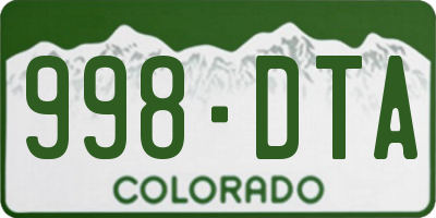 CO license plate 998DTA