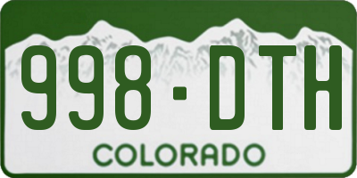 CO license plate 998DTH