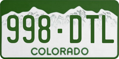 CO license plate 998DTL