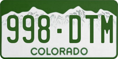 CO license plate 998DTM