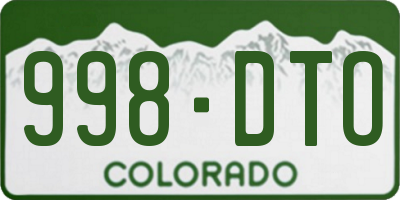 CO license plate 998DTO