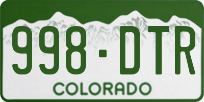 CO license plate 998DTR