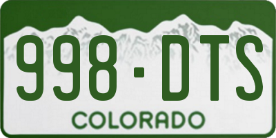CO license plate 998DTS