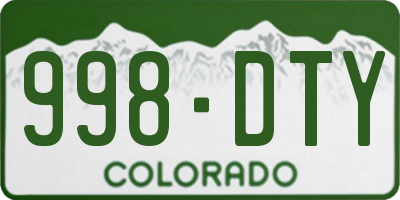 CO license plate 998DTY